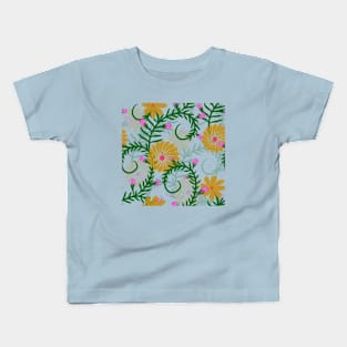 Vintage yellow flowers Kids T-Shirt